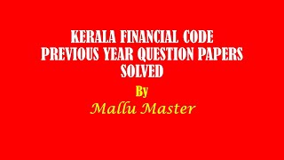 KFC Previous Year Question Papers [upl. by Analise387]