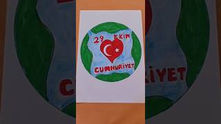 29 Ekim Cumhuriyet Bayramı resmi nasıl çizilir kolayçizimler shortvideo drawing viral [upl. by Christenson]