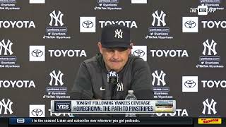 Aaron Boone reacts to Josh Donaldsons suspension [upl. by Selrac]