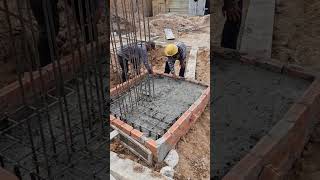 Concrete mixing and casting for pile cap of foundation works [upl. by Claresta]