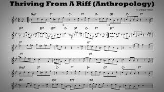 Thirving from a riff Anthropology  Play Along  C instruments [upl. by Yelrahs]