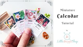 How to Make Miniature Dollhouse Calendar With Tearoff Pages  Tutorial Free Sheet Included [upl. by Juakn652]