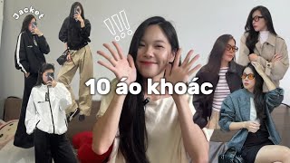 SHOPEE HAUL  Tổng hợp 10 chiếc áo khoác 2024 từ 100k  áo khoác gió mangto bomber  Linh Linh đây [upl. by Shorter]