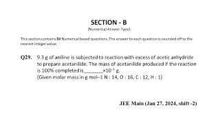 Q29 JEE Main Chemistry PYQ Jan 27 2024 Shift 2  Amines  NEON JEE NEET [upl. by Carol-Jean]