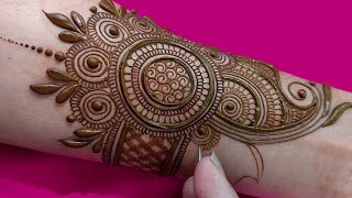 Arabic mehndi designs simple  karwa chauth mehndi design very easy stylish mehandi ki design [upl. by Yenalem319]