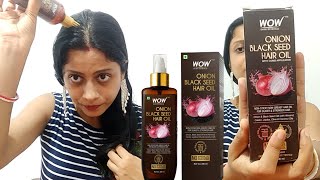 WOW Skin Science Onion Black Seed Hair Oil Review Uses amp Benefits  Controls Hair Fall [upl. by Sivrahc25]