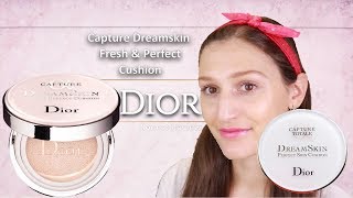 DIOR Capture Dreamskin Fresh amp Perfect Cushion Broad Spectrum Foundation Honest Review [upl. by Aihsyla]