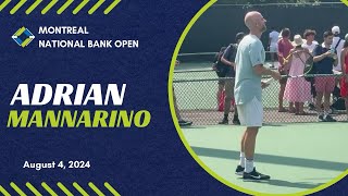 Adrian Mannarino Practice Session  National Bank Open 2024 in Montreal [upl. by Taffy]