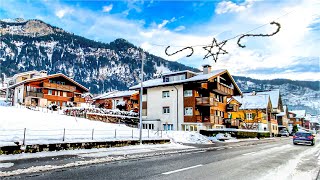 Swiss village Lungern on a crisp winter evening ❄️🇨🇭 Switzerland 4K [upl. by Liesa]