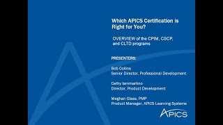 Which APICS Certification is Right for You [upl. by Elladine]