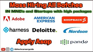 🔥Mass Hiring in MNCs Startups  20222026  Off Campus Jobs  Apply Asap  jobs freshers [upl. by Teddy]