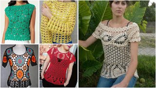 Beautiful crochet cotton thread fancy topcrochet colourful designer top designs crochetcroptop [upl. by Ries]