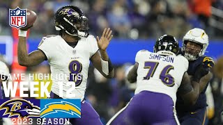 Baltimore Ravens vs Los Angeles Chargers  2023 Week 12 Game Highlights [upl. by Mack]