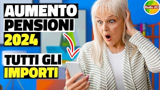 Aumento PENSIONI 2024  tabella Rivalutazione 54 GENNAIO perequazione  ADEGUAMENTO INFLAZIONE [upl. by Idroj]