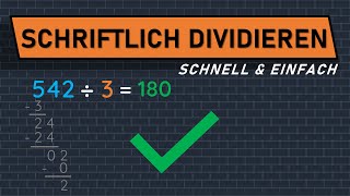 Schriftlich Dividieren mit diesen vier einfachen Schritten [upl. by Rahas]