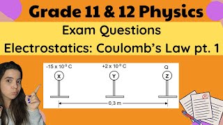 Electrostatics Grade 11 and 12 Exam Practice Question Coulombs Law [upl. by Orihakat804]