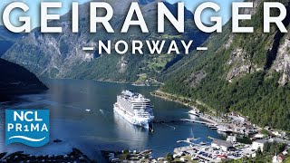 CRUISING GEIRANGER FJORD IN NORWAY  NORWEGIAN PRIMA CRUISE VLOG [upl. by Aytnahs]