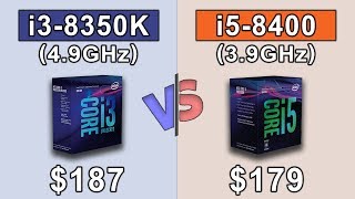 i3 8350K 49GHz vs i5 8400 39GHz  Which is a better value for money [upl. by Oer]