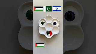 Pakistan vs Israel vs Palestinian flags colormixing asmr art pakistan israel shorts palestine [upl. by Ennayelsel147]