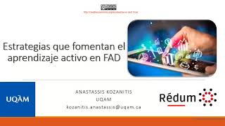 Estrategias que fomentan el aprendizaje activo en la educación online Anastassis Kozanitis [upl. by Adamik646]