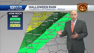 Halloween Soaker Rain will be likely west of I59 Thursday night into Friday morning ahead of a [upl. by Chemash]