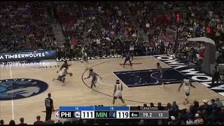 Rob Dillingham with a scoop shot vs the Sixers [upl. by Kienan344]