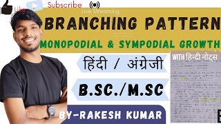 branching pattern  msc4th sem।Monopodial and sympodial growth।msc botany hindi notes bsc msc [upl. by Oigres232]