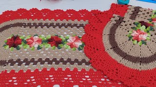 810 JOGO DE PASSADEIRA  Reproduzindo pela 3 vez pq vende muito 👏🏽👏🏽crochet croche crochetando [upl. by Kaltman]