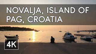 Walking Tour Novalja Island of Pag Croatia  4K UHD Virtual Travel [upl. by Arakal422]