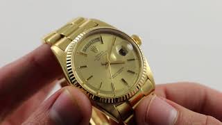 PreOwned Rolex Oyster Perpetual DayDate 1803 Luxury Watch Review [upl. by Deppy]