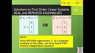 Homogeneous Linear System Real and Repeated Eigenvalues  Advanced Mathematics [upl. by Adelice]