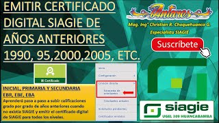 EMITIR CERTIFICADO DIGITAL SIAGIE AÑOS 90 95 2002 2007ETC [upl. by Kera]