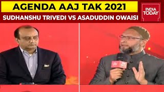 Sudhanshu Trivedi Vs Asaduddin Owaisi On State Of War In UP  Exclusive  Agenda Aaj Tak 2021 [upl. by Ycniuq]