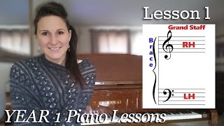 How to read piano music  Year 1 Unit 1 Lesson 1  Free video piano course [upl. by Dow]