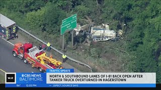 Tanker carrying ammonium nitrate overturns in Hagerstown businesses evacuated [upl. by Washburn]