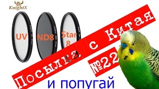 Попугай и защитный фильтр с Aliexpress посылка KnightX MC UV 49  77 MM Filter for Nikon Canon EOS [upl. by Lonnie153]