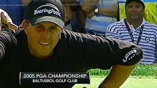 Phil Mickelson Wins His First PGA Championship  2005 PGA Championship at Baltusrol [upl. by Keverian734]