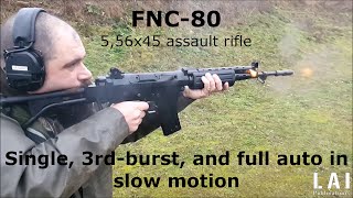 FNC assault rifle  slow motion at the shooting range [upl. by Llennyl]