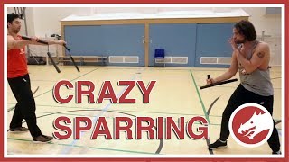 Sparring DOUBLE NUNCHAKU vs SINGLE TONFA [upl. by Agnizn]