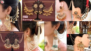 9 Royal Bridal DiY Bahubali Earrings  Latest Party Wear Jewelry Design [upl. by Yesdnyl581]