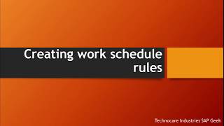 Creating work schedule rules and work schedules [upl. by Parshall]