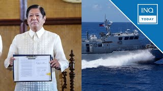 Marcos signs laws charting PH maritime zones sea lanes  INQToday [upl. by Corri551]