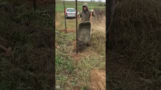 Installation of fence posts🗼 construction diy satisfying garden work landscape [upl. by Dunton225]