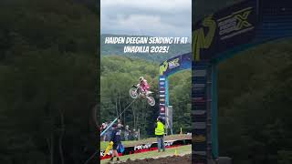 Haiden Deegan HUGE finish line jump  Unadilla 2023 [upl. by Aiyekal]