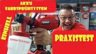 Praxistest Einhell Akku Farbsprühsystem TCSY 1860 von powerXchange einhellharry einhellag [upl. by Dorrehs]