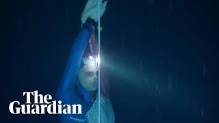 French freediver Arnaud Jerald has broken the deepest dive world record with bifins [upl. by Otrebtuc]