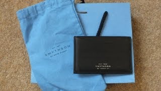 SMYTHSON OF BOND STREET NATURAL LEATHER CARD CASE WALLET CREDIT  DEBIT  BUSINESS CARDS ETC [upl. by Onailime]