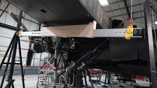 Video 233 Restoration of Lancaster NX611 Year 7 Lifting gear for port wing passed safety check [upl. by Just]