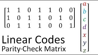 Error Correcting Codes 2c Linear Codes  ParityCheck Matrix [upl. by Ajnat]