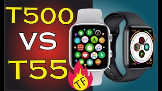 📞😱😱Smartwatch T500 VS Smartwatch T55 😱😱 Comparación T500 con T500 Cual es mejor T500 T55 [upl. by Averi]